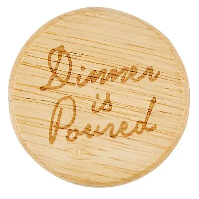 Magnetic Round Wooden Bottle Opener 2.5in Dia X 0.25in D Dinner Poured Pack Of 4 • $59.99