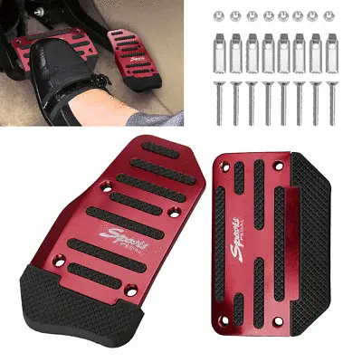 Red Universal Automatic Non-Slip Gas Brake Foot Pedal Pad Cover Accessories 1Set • $11.99
