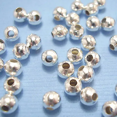 £0.99 • Buy Silver Plated Round Ball Spacer Beads Jewellery Making 2mm 3mm 4mm 5mm 6mm 8mm