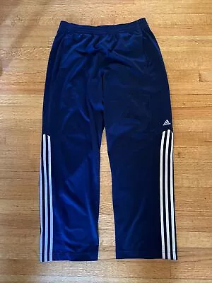 Adidas Men's Track Pants Baggy With Drawstring Three Stripes Blue Size M • $20