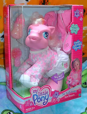 My Little Pony G3 So Soft Pony PINK Rose Blossom 2003 Hasbro PLUSH NIB SEALED • $88