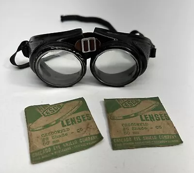 Vintage Cesco 537 Welding Goggles With Two Cescoweld #5 Shade -C5 50mm Lenses • $34.95