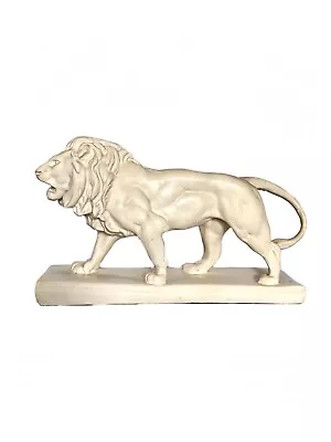 Signed Barye 1930s French Lion Ivory White Plaster Sculpture/ Animal Statue • $200