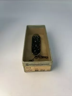 Vintage Helin Swimmer Spoon Lure - Black Sparkle - Model 275 In Box • $7.99