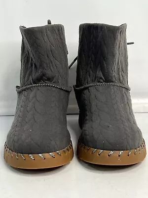 MUK LUKS Cable Knit Boots - Hoboken Women's 6 7 8 9 Or 10 11 Medium Gray • $29.99