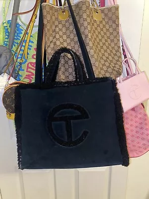 NWT UGG X Telfar Shopping Tote Bag Size Medium Black In Shearling And Suede. • $22.50