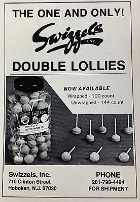 Swizzles Candy Print Ad Original Vintage 1981 Rare VHTF Lollies Hoboken NJ Spang • $10.04