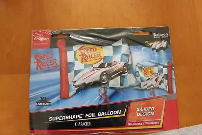 Speed Racer Race Car Super Shape Mylar Balloon Foil 2-sided Design • $5