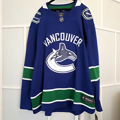 NWT Vancouver Canucks Fanatics Breakaway Home Authentic Jersey Mens Size 4XL 63 • $49.89