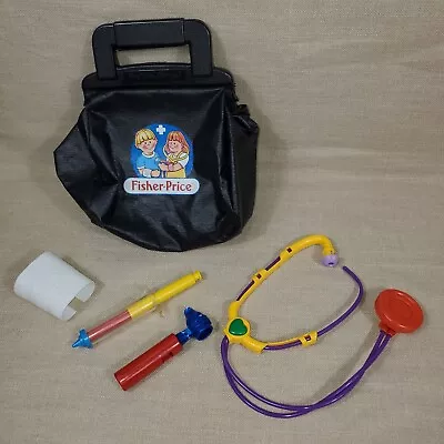 Fisher Price Doctor Bag Dr. Medical Kit Toy 1987 Stethoscope Otoscope Vintage • $11.99