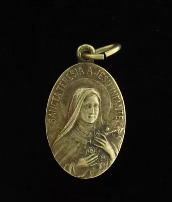 Vintage Saint Therese Medal Religious Holy Catholic Petite Medal Small Size • $6.39