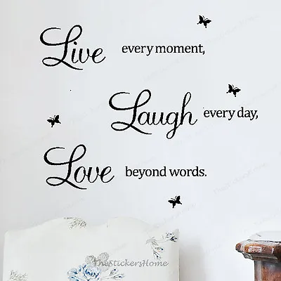£3.99 • Buy Live Laugh Love Family Home Quote Wall Stickers Art Room Removable Decals UK DIY