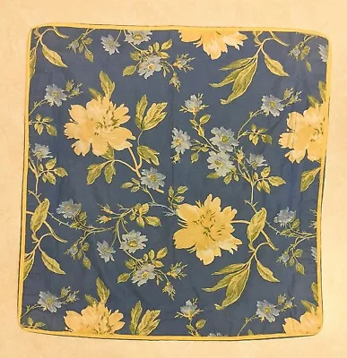 Laura Ashley Emile 14  Square Decorative Pillow Cover Blue Yellow Green Floral • $11.90