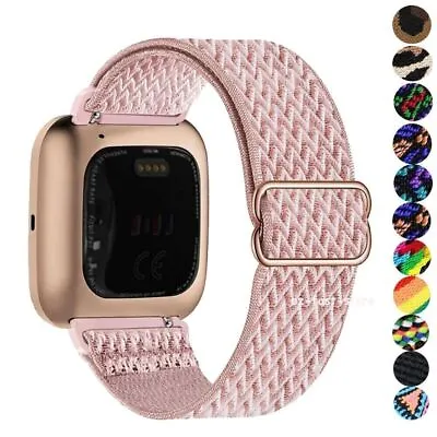 Nylon Strap Fabric Elastic Band Stretchable Watchband For Fitbit Versa 4/3 Sence • $7.99