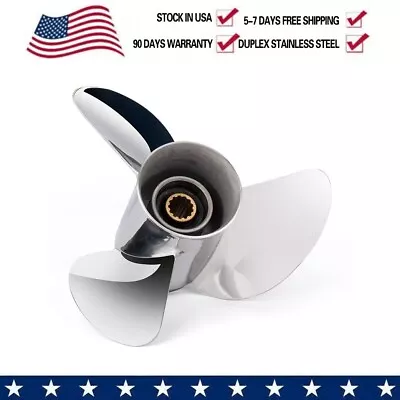 10.25 15-G OEM Polished Stainless Steel Outboard Prop Fit Yamaha 40-60Hp • $232.50