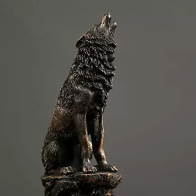 Beautifully Crafted Polyresin Wolf Figurine Ornament For Stylish Bookshelf • $51.50