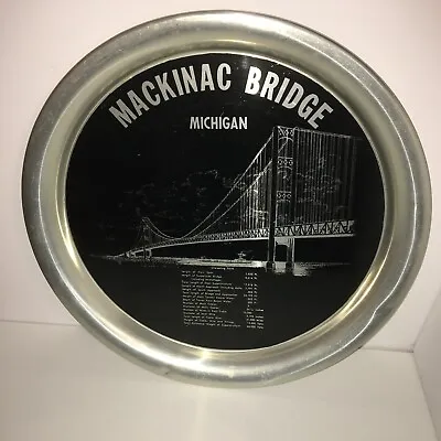 Mackinac Bridge Souvenir Tray Michigan USA MI Travel Tourism Collectible Metal • $30