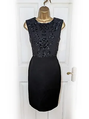 NEEDLE AND THREAD Black Iridescent Sequin Embellished Bodycon Dress Sz 12 - New • £94.99