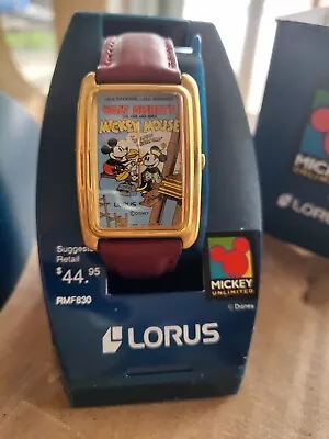 1980's Lorus  Building A Building  Mickey And Minnie Mouse Cartoon Watch • $38
