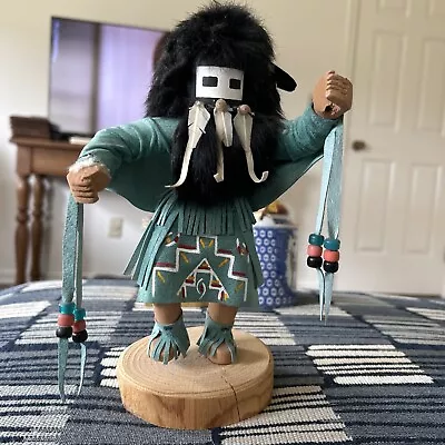 Hand Carved Kachina Doll White Girl Native American Signed  • $32.99