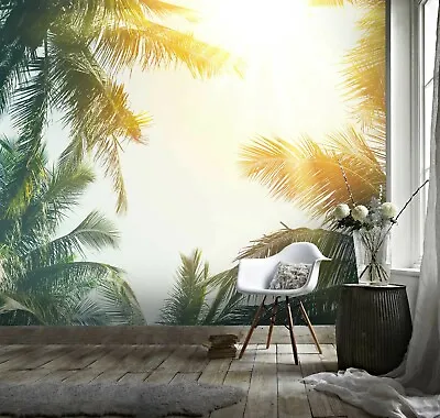 3D Tropic Palm Tree Wallpaper Wall Mural Removable Self-adhesive Sticker422 • $249.99