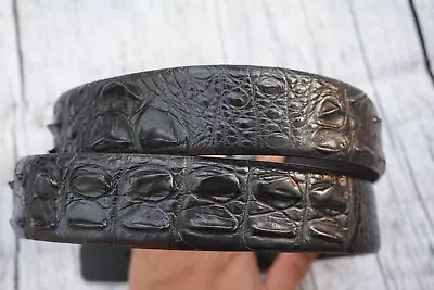 Black Genuine Alligator CROCODILE Hornback Belt Skin Leather Men's -W 1.5'' #S52 • $76