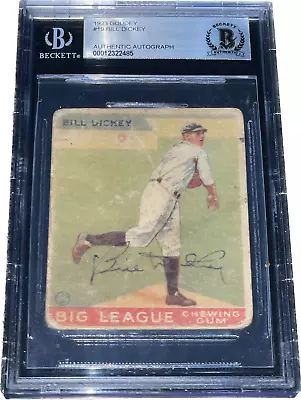 Bill Dickey  7x WS Champion  1933 Goudey #19 Signed Rookie Card (RC) BGS Rare! • $899.99