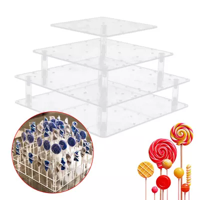 Acrylic 56 Holes Clear Lollipop Display Stand Cake Pop Stand Candy Stand Tool • £13