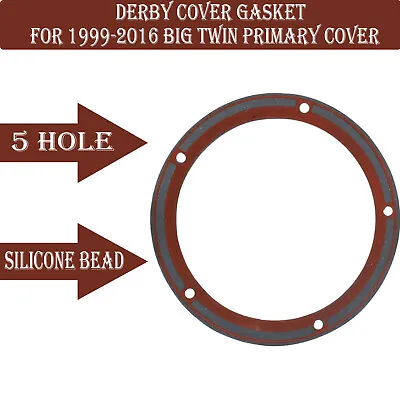 $11.98 • Buy 5 Hole Derby Cover Gasket Fit For Harley Touring Softail Standard FXST Slim FLS