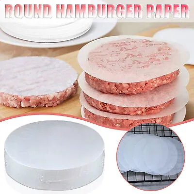 100Pcs Non-Stick Burger Press Aluminum Hamburger Maker Patty Mold DIY Oil Paper • £4.43