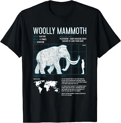 NEW LIMITED Woolly Mammoth Shirt Facts Extinct Animals Vintage Gift TShirt S-5XL • $15.99