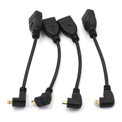 Micro HDMI Male To HDMI Female Converter Adapter Cable Down Right Left Angle-qe • $6.84