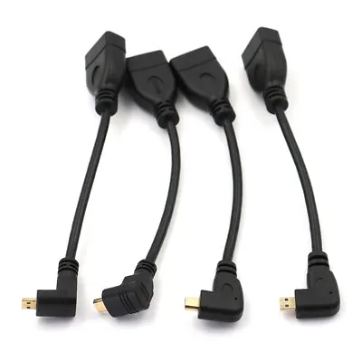 Micro HDMI Male To HDMI Female Converter Adapter Cable Down Right Left Angle-r- • $4.21