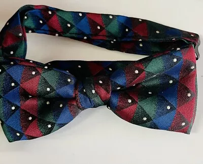 BOW TIE Pre-tied One Size Adjustable Classy Geometric Print Design Poly Satin • $14.99