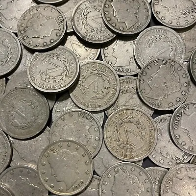 $186.50 • Buy ☆ 50x Liberty Head V Nickels ☆ 5 Cent US Coins ☆ Estate Sale Lot 1883-1912 Rare☆