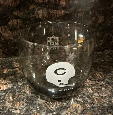Vintage NFL Football Chicago Bears Smoked Glass Roly Poly Tumblers Rocks Glasses • $12.99