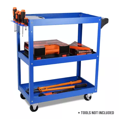 Blue 3-Tier Tool Cart Trolley Toolbox Workshop Garage Storage 150KG Organizer • $54.99