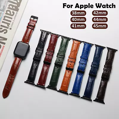 Leather Band Apple Watch Series 8 7 6 5 4 3 2 1 SE Iwatch Strap 42/44/45/49MM • $33.99