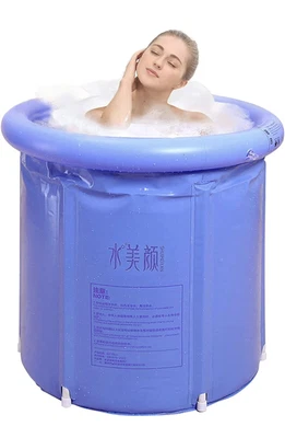 $55 • Buy G Ganen Unisex Blue Portable 3 Layer PVC Freestanding Ice SPA Bathtub 29.5 Inch
