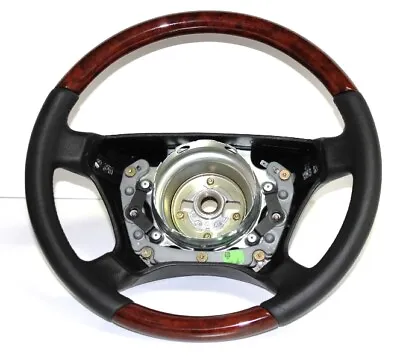 Genuine Rootwood Steering Wheel Black Leather For Mercedes W201 W124 R129 W463 W202 • $605.70