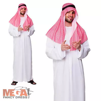 Arab Sheikh Mens Fancy Dress Middle Eastern Arabian Egyptian Adults Costume New • £12.99