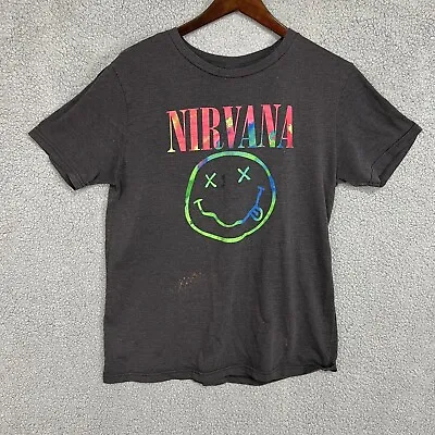 Nirvana Shirt Trippy Multicolor Logo 2018 Adult Comedian Gray Crew Neck • $9