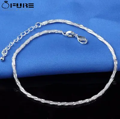 Simple Shiny Ankle Bracelet 925 Sterling Silver Anklet Foot Bracelet Chain Beach • £3.99