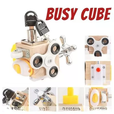 Montessori Kids Busy Cube Board Educational Toys Children Hand Grasping Ability • $9.98