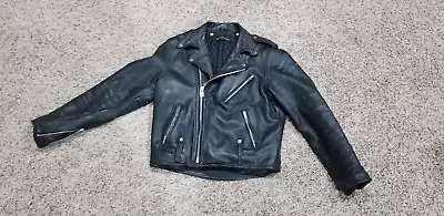 Vintage AMF Harley-Davidson Cycle King Champ Leather Jacket Black Men's 42 Reg • $150