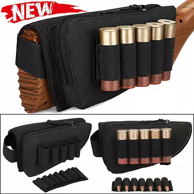 Tactical Hunting Rifle Shotgun Buttstock Cheek Rest Ammo Shell Mag Pouch Holder • $11.32