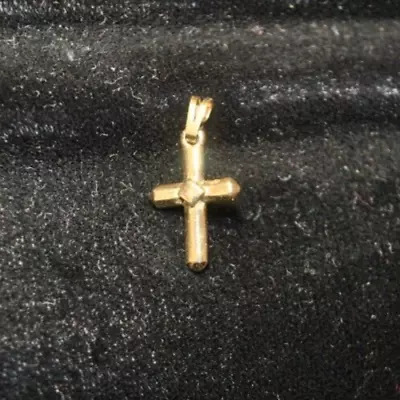 Monet Vintage Gold Tone Cross Pendant Rounded Edges 3/4  Tall • $16