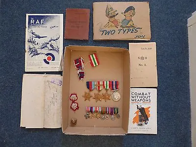 £499.99 • Buy WWII Medals Miniatures Soldier's Service Pay Book Raf The War Office 1944 Combat