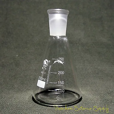 250ml24/40Glass Erlenmeyer FlaskChemistry Conical BottleLaboratory Glassware • $15.99