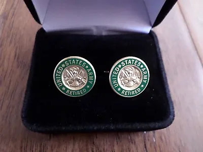 U.s Military Army Retired Cufflinks With Jewelry Box 1 Set Cuff Links Boxed • $14.95